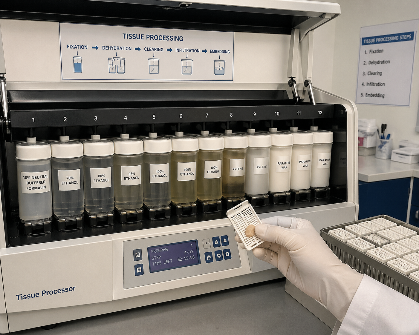 Tissue processing in histology